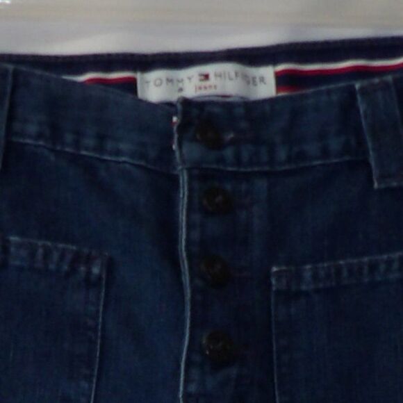 Vintage Y2K Tommy Hilfiger Denim Sailor Cropped Jean Capris Medium Blue Wash - Picture 8 of 9